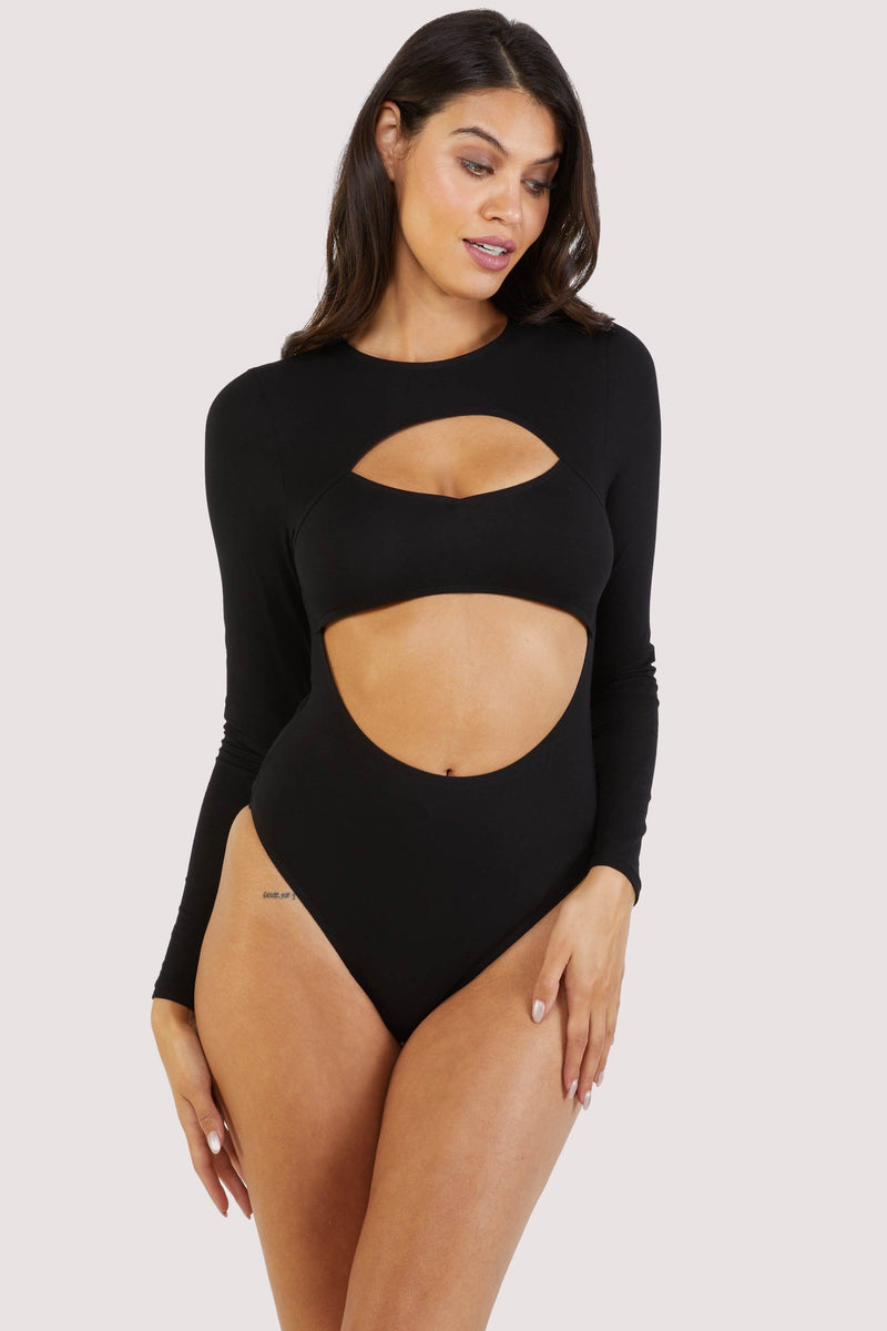 Laurel cut-out jersey long-sleeved body