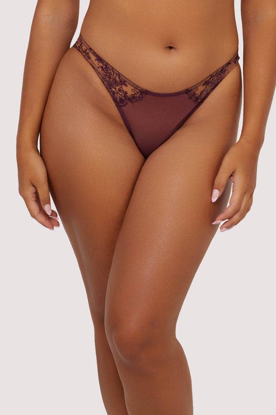 Cassia Wine Custom Embroidery Closed Brief