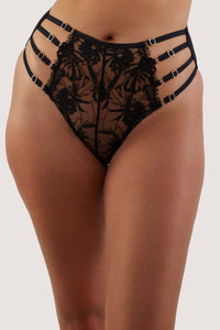 Vivian Black Embroidery High Waisted Brief
