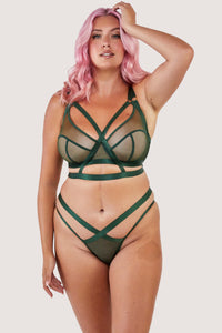 Regent Green Mesh Harness Balcony Bra