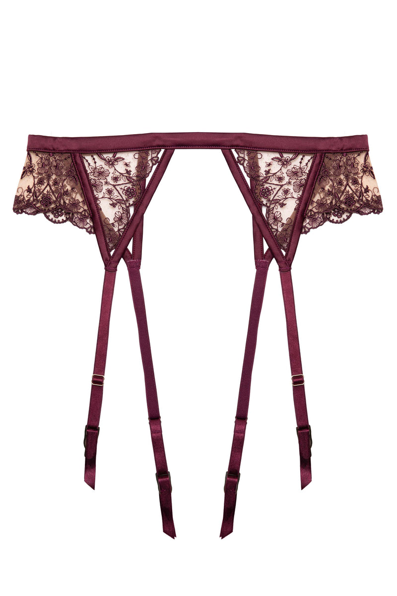 Cassia Wine Custom Embroidery Suspender