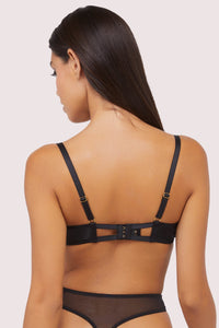 Eva Black Graphic Embroidery Balconette Bra