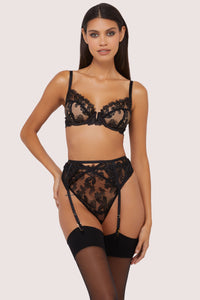 Eva Black Graphic Embroidery Suspender