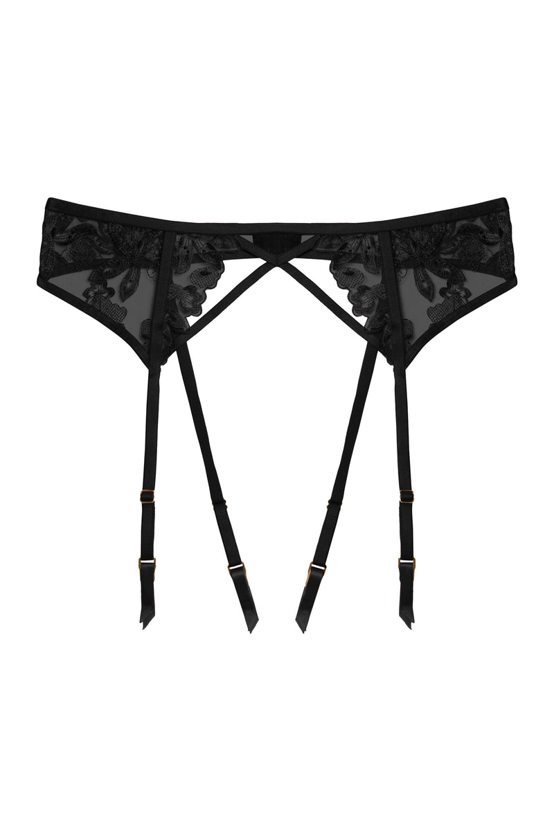 Eva Black Graphic Embroidery Suspender