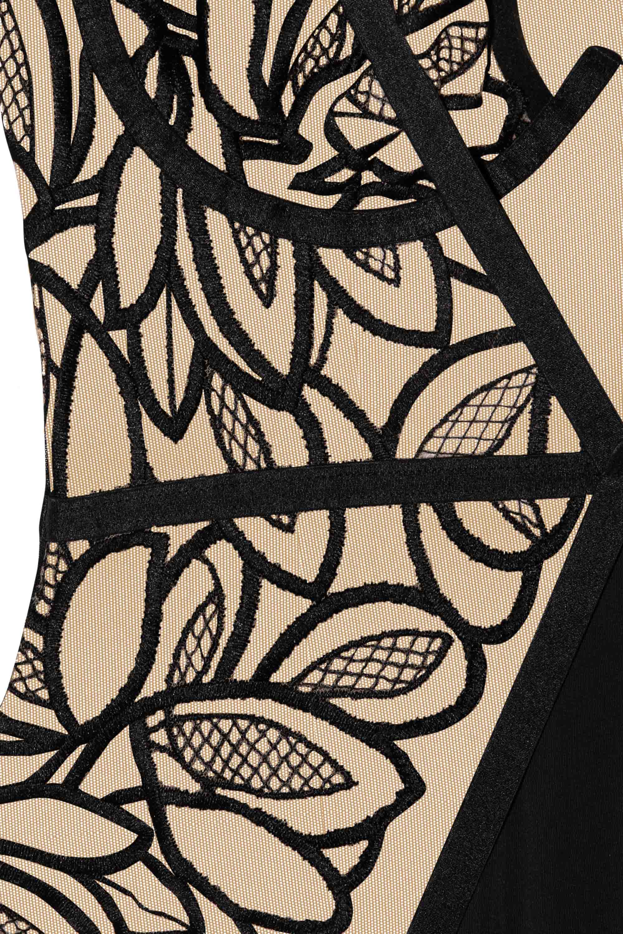 Lilith Black Graphic Embroidery Bra