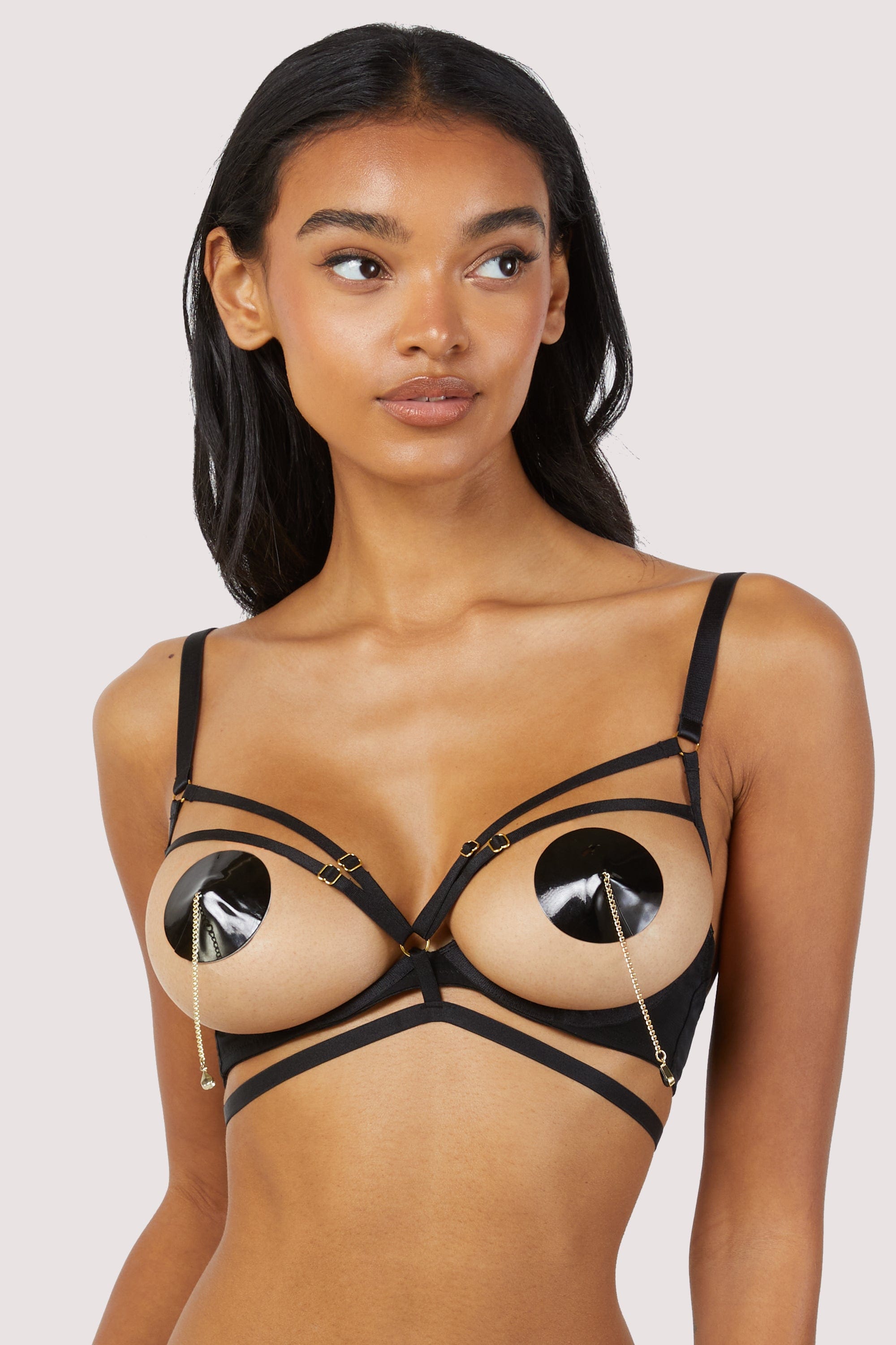 Sarah Black Open Cup Strappy Set