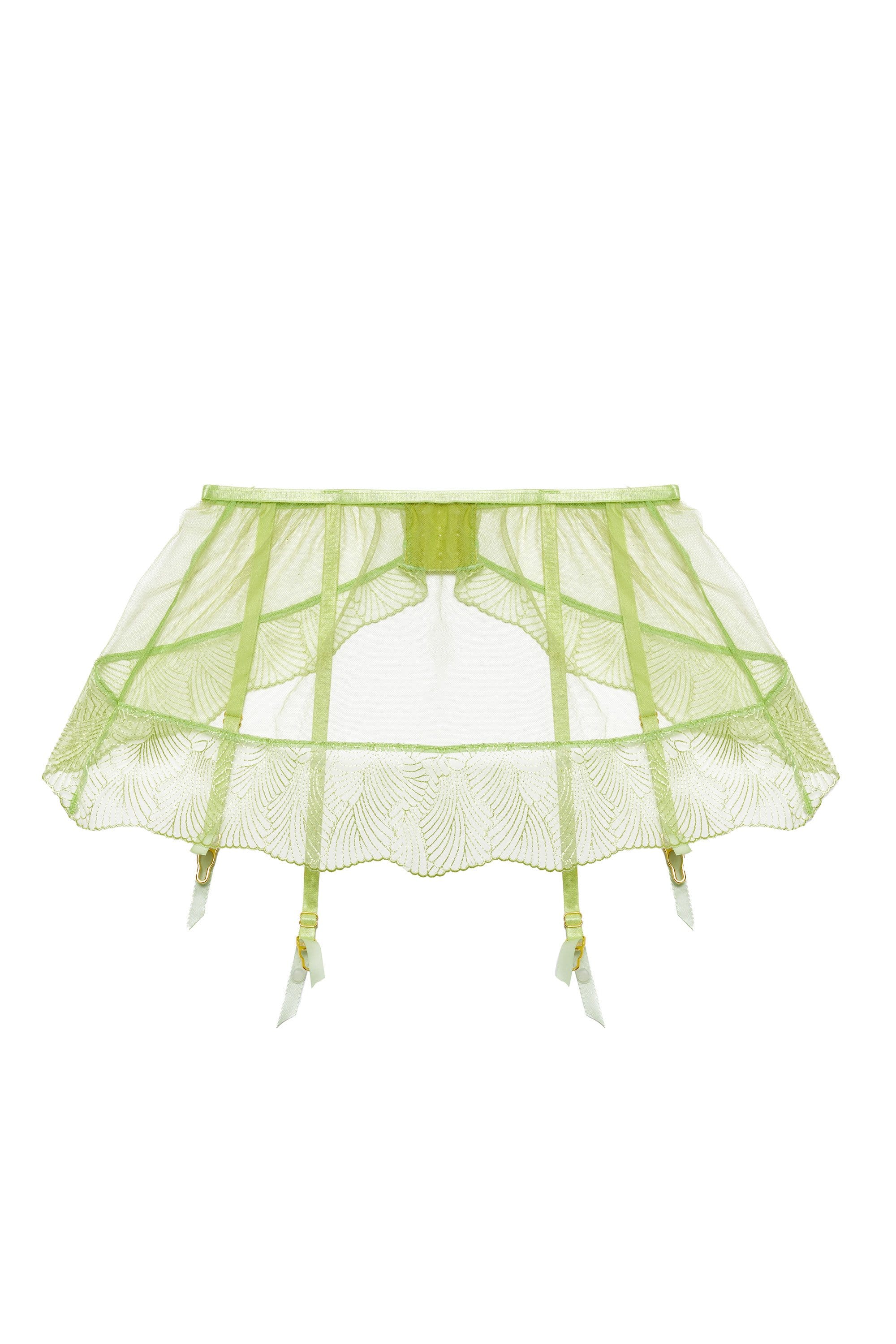 Taha Green Suspender Skirt