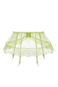 Taha Green Suspender Skirt