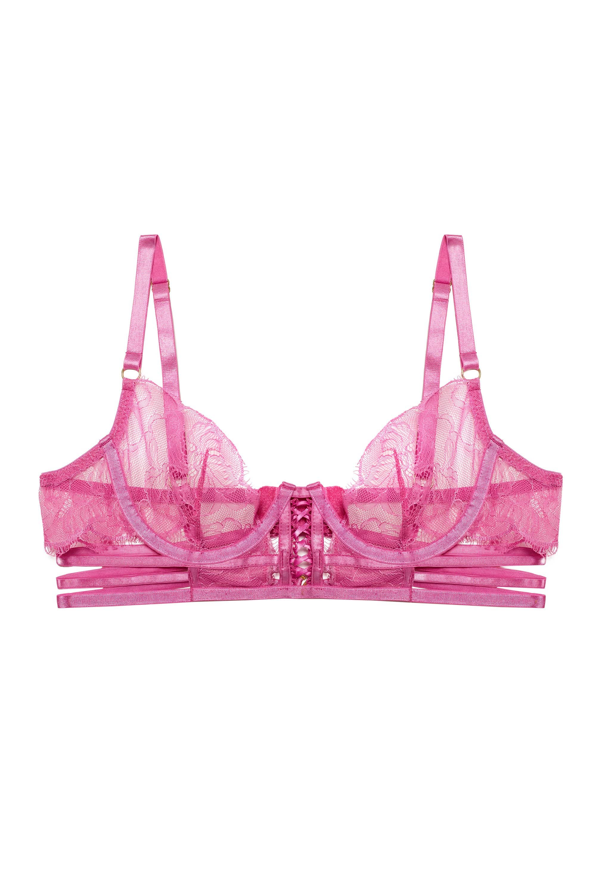 Azma Pink Lace Caged Bra