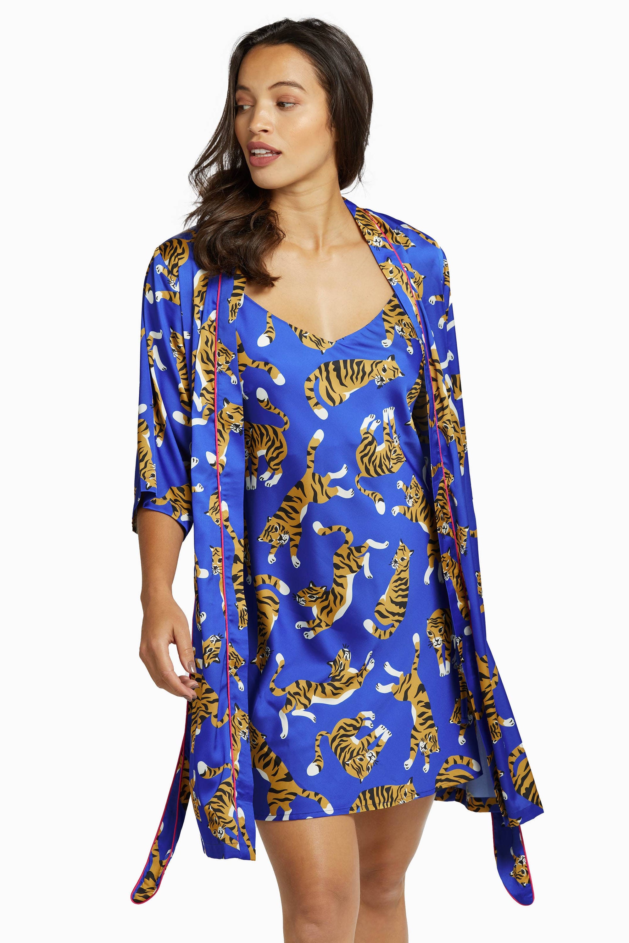 Blue Tiger Short Robe