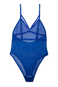 Arielle Blue Mesh Body with Strap Detail