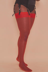 Seamed Stockings Red AUS 8 - 22 Tall