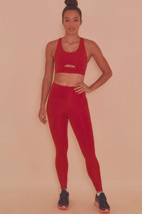 High Waist Leggings Red