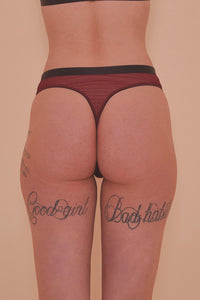 Regalia Hallie Wine & Black Lace Thong