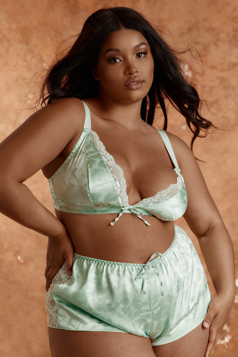 Annabelle Jaquard Mint Triangle Bra & Shorts