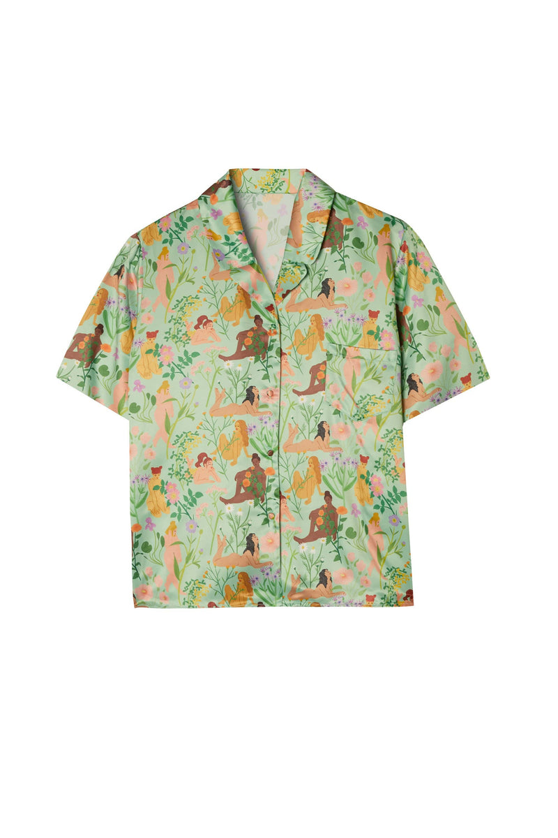 Bodil Jane Recycled Nudes & Flowers Short Sleeved Shirt