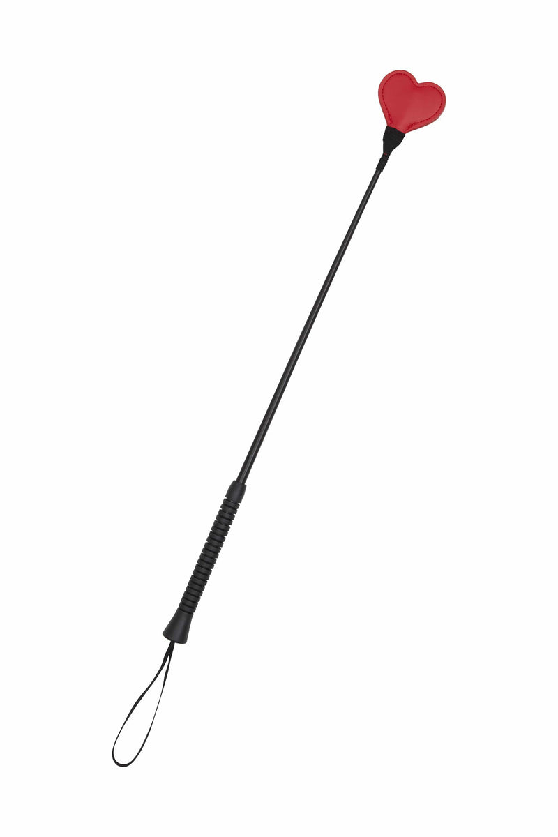 Bettie Page Heart faux leather riding crop