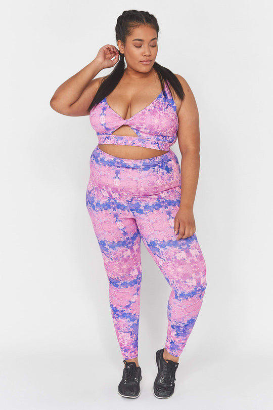Wolf & Whistle Pink Marble Print Long Curve Legging
