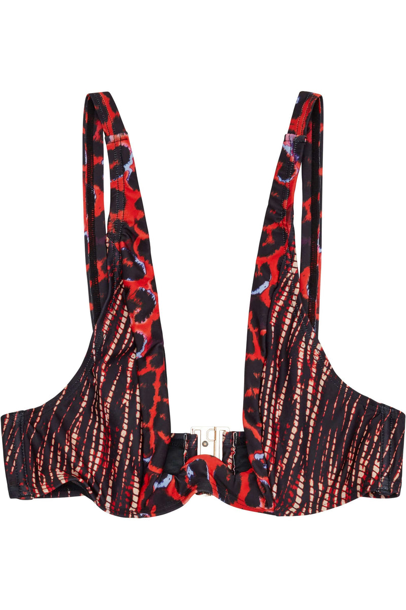 Wolf & Whistle Eco Leopard tie dye underwired top B - F
