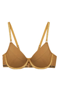 Hustler Branded Ribbed Bra Caramel