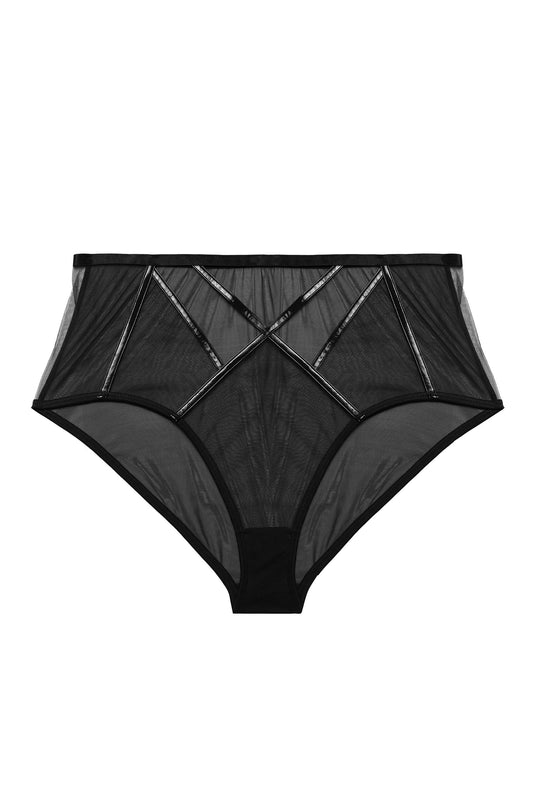 Hustler Kelly Black PVC Highwaist Curve Brief