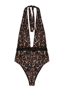 Eco Jayne Leopard Plunge Swimsuit