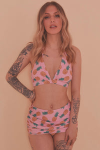 Collectif Pineapple Ruched Triangle Bikini Top