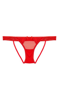 Leona Red Open Back Brief