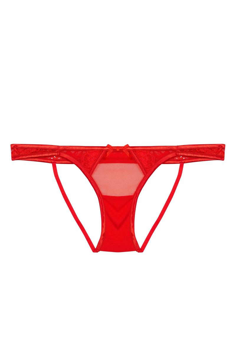 Leona Red Open Back Brief