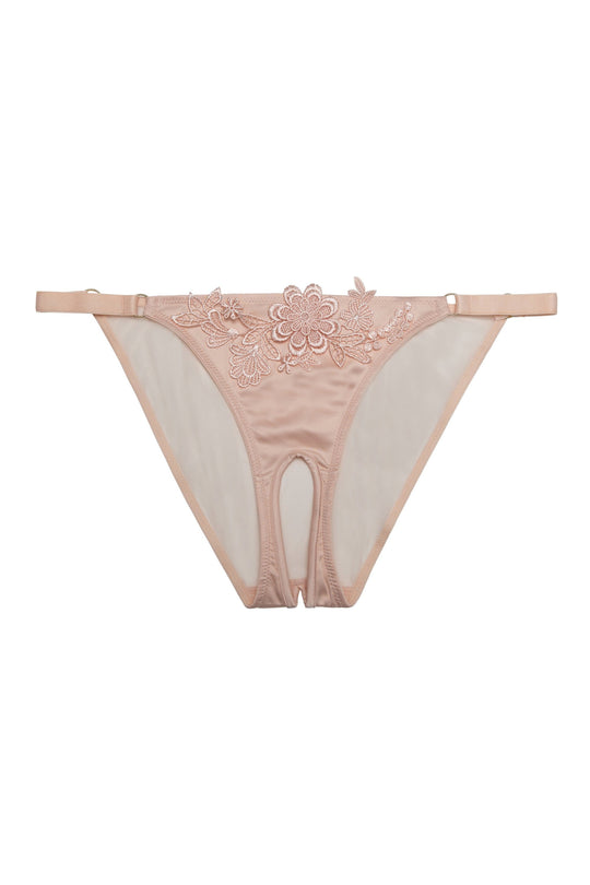 Virginia Peach Guipure Crotchless Brief