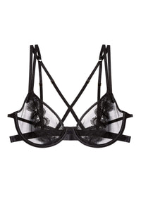 Esther Black Lace Applique Bra