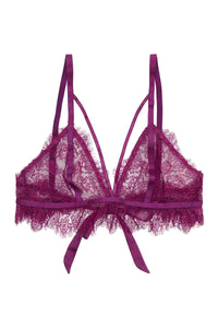 Peek & Beau Bryn Purple Lace frill triangle bra