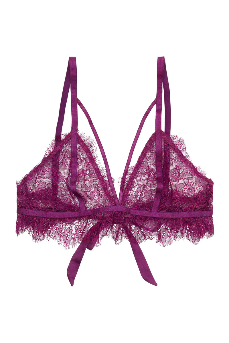 Peek & Beau Bryn Purple Lace frill triangle bra