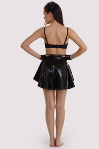 Bettie Page Black Latex Flippy Skirt