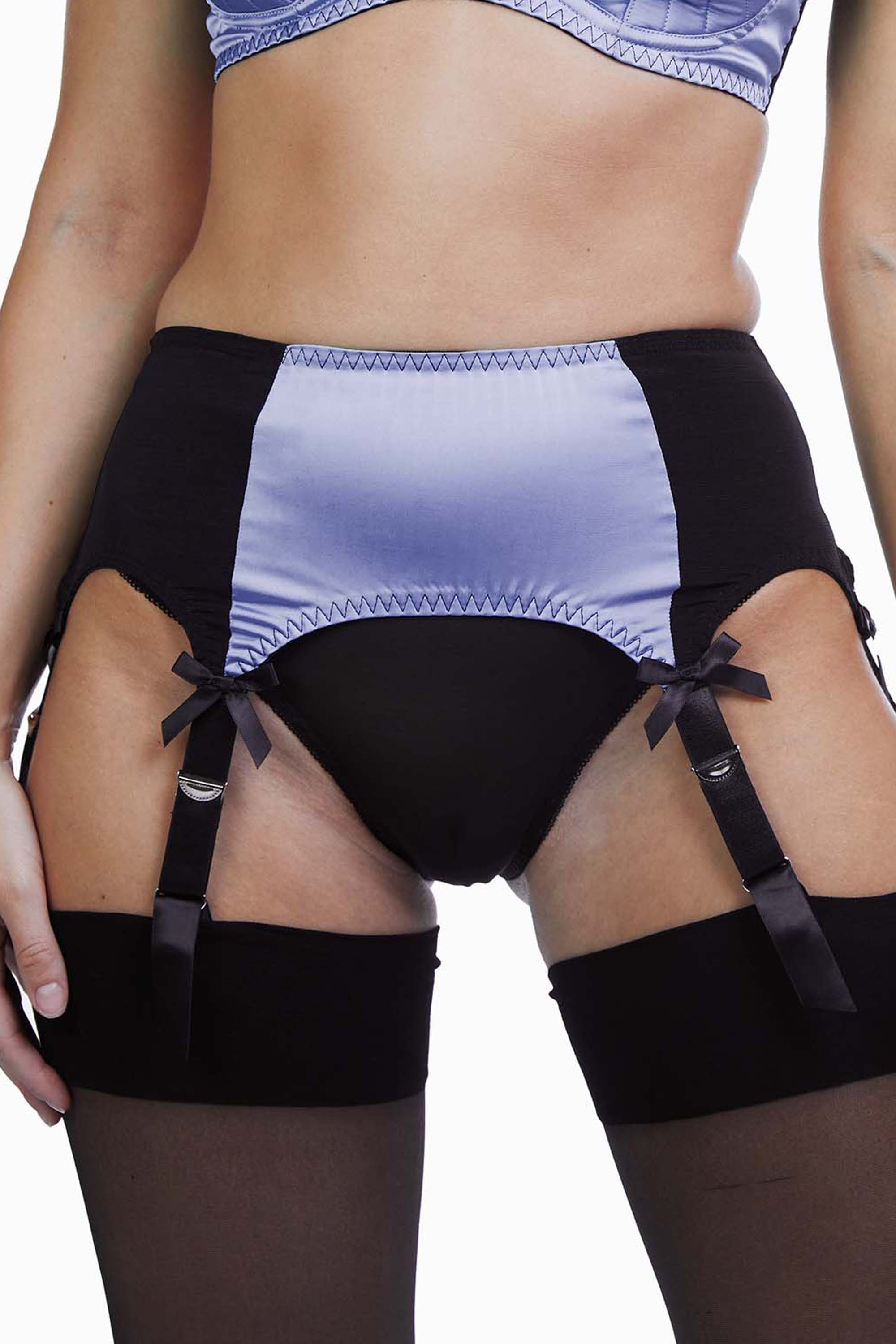 Bettie Page Lilac Classic 6 Strap Suspender Belt