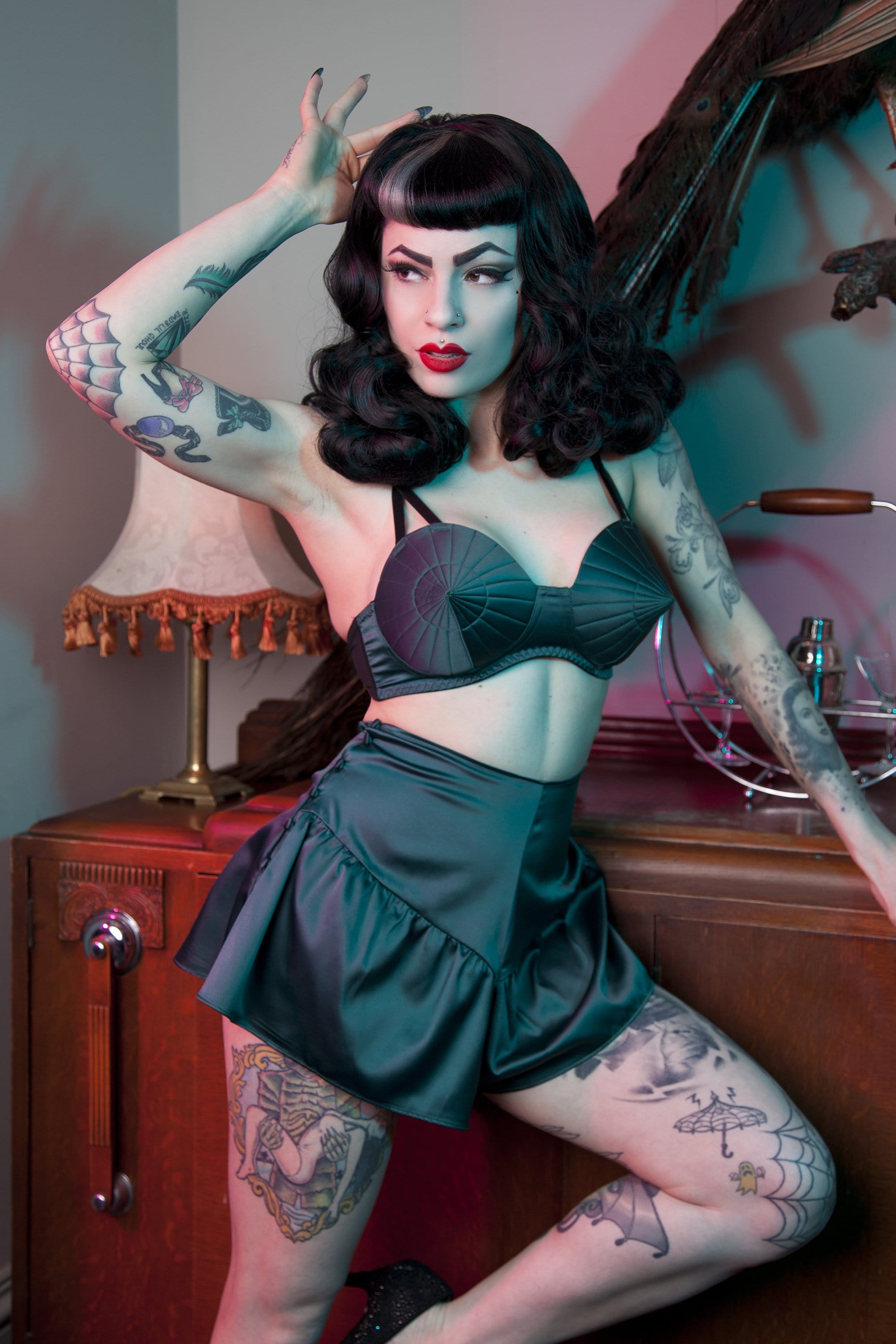 Bettie Page Teal French Knicker