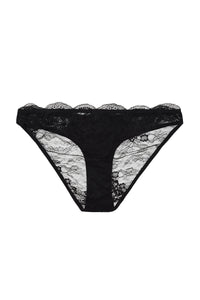 Fion Black Satin and Lace Brief