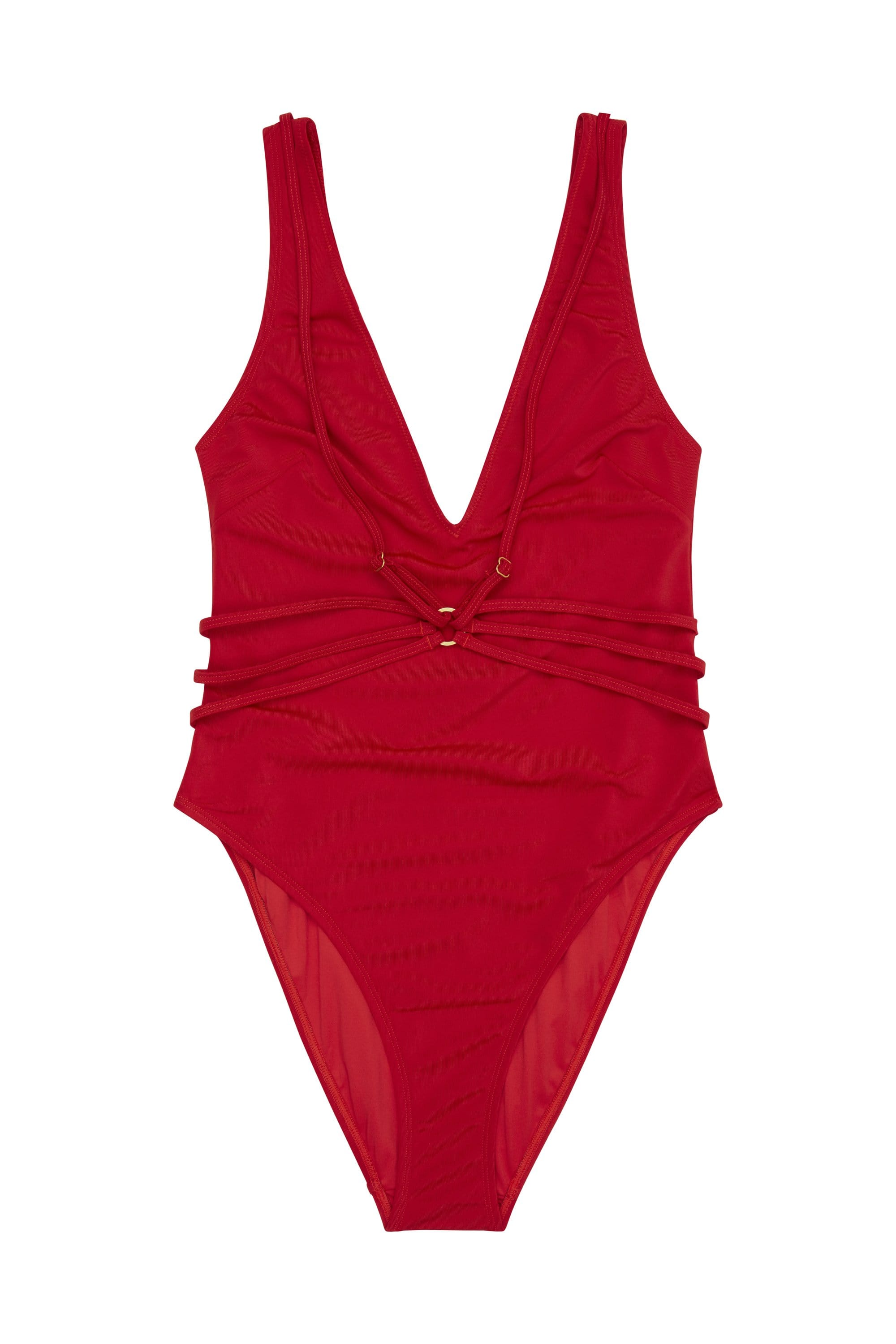 Wolf & Whistle Red strappy swimsuit