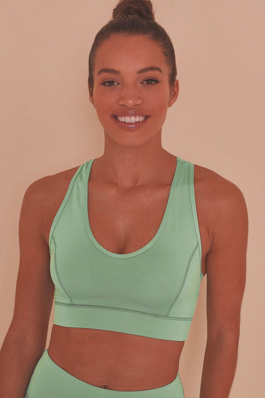 Wolf & Whistle Green Double Strap Back Sports Bra