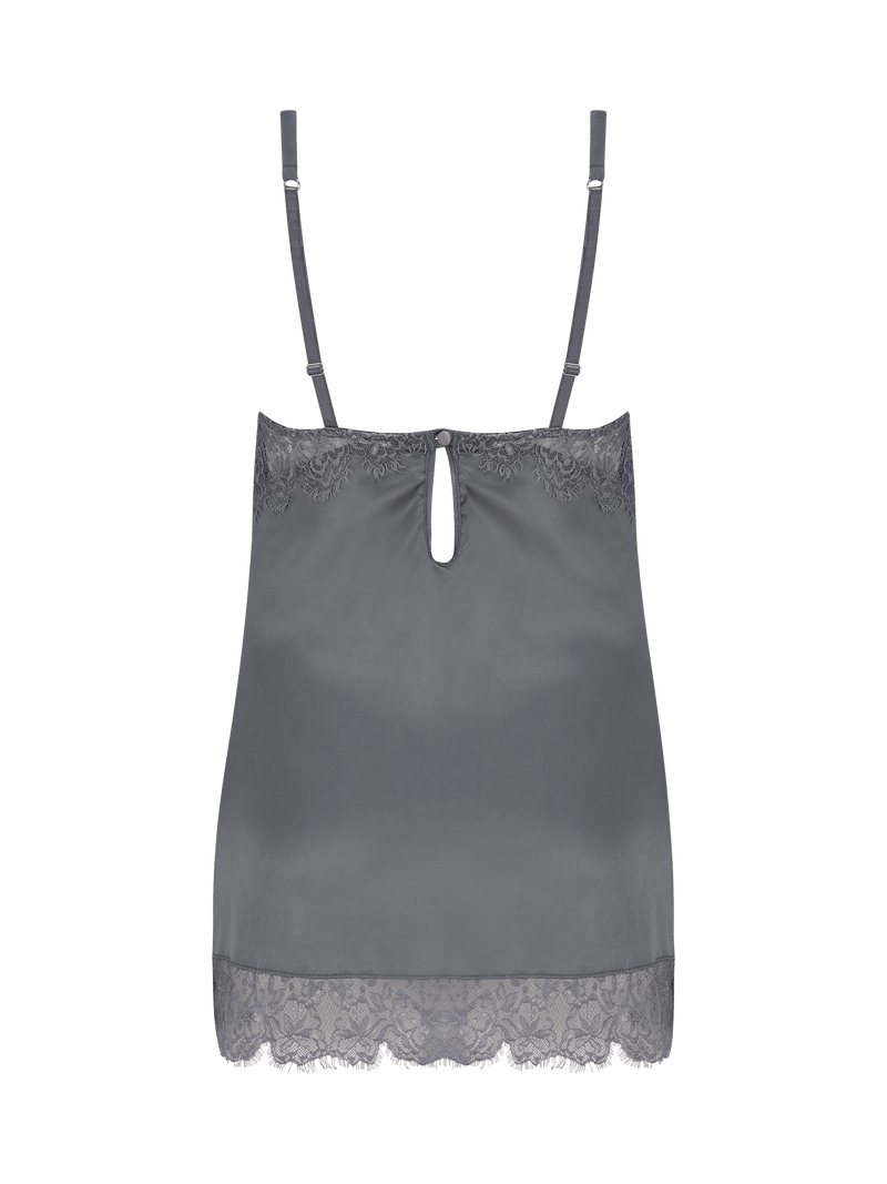 Isabella Grey Lace Slip Dress
