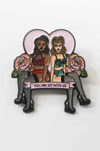You Can Sit With Us Enamel Pin