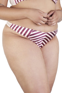 Beatrix Red Placement Stripe Thong Curve