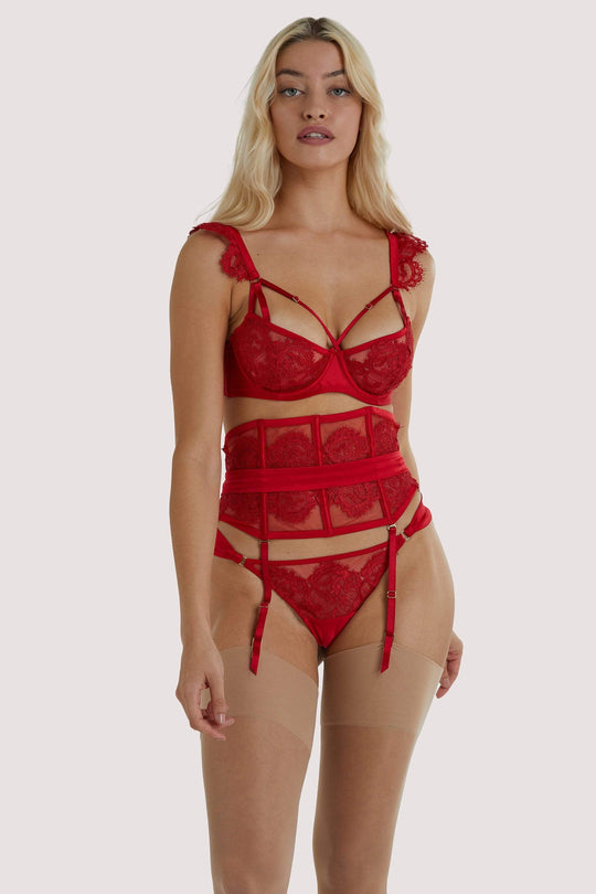 Anneliese Red Satin Net and Lace Waspie