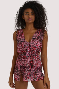 Beach Tiger Print Split Dress