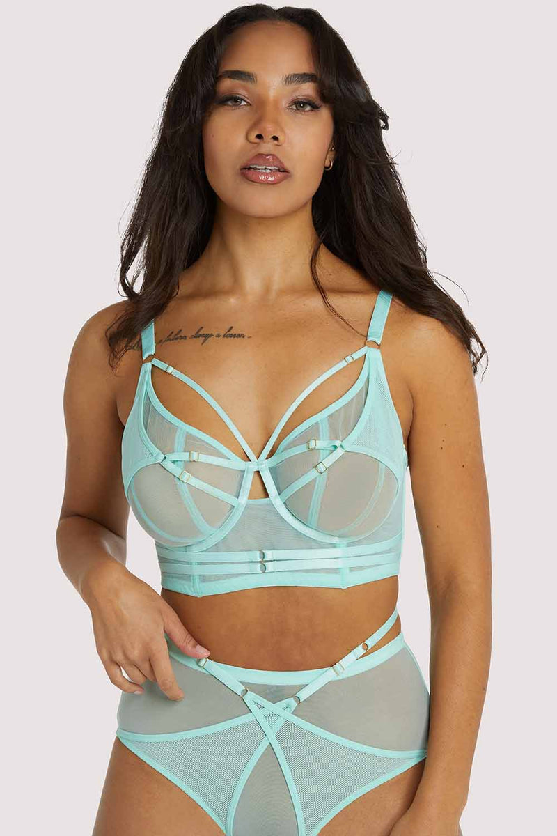 Playful Promises Eddie Aqua Crossover Wrap Fuller Bust Bra
