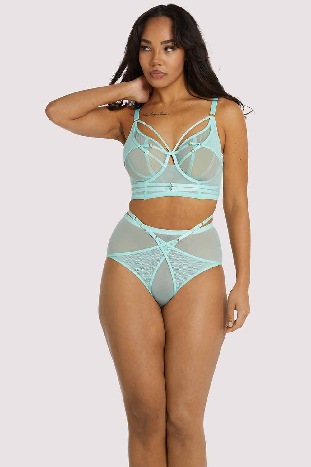 Playful Promises Eddie Aqua Crossover Wrap Fuller Bust Bra