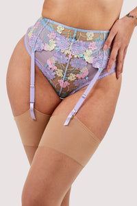 Luna Pastel Embroidered Picot Elastic Suspender