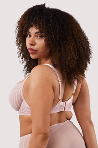 Presley Pink Stripe And Lace Trim Bra