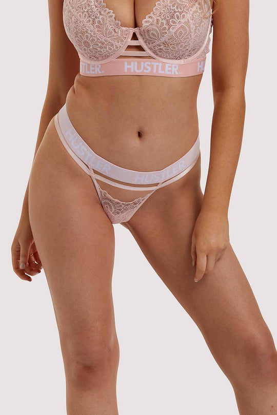 Branded Lace Thong Baby pink