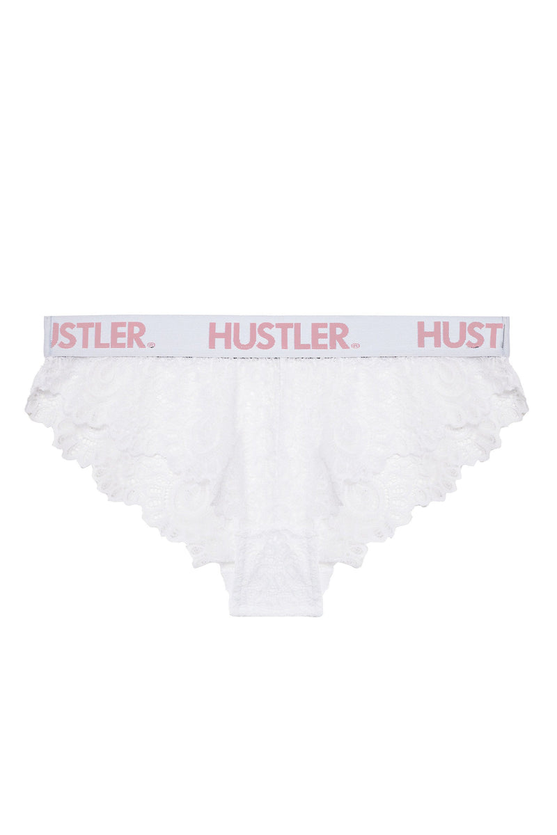 Branded Lace Brief White